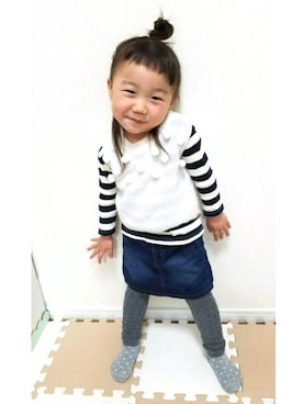 「FITH（フィス）のアイテム（ベスト）」を使った、あみおさん（キッズ・90cm）の夏コーディネート