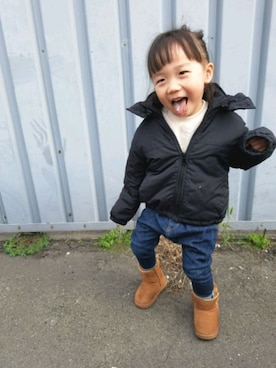 「CIAOPANIC TYPY（チャオパニックティピー）のアイテム（その他アウター）」を使った、あみおさん（キッズ・90cm）の冬コーディネート