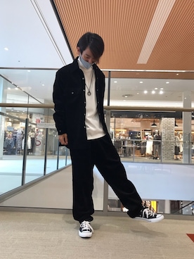 「UNION STATION（ユニオンステーション）のビッグシルエットコーデュロイシャツ（シャツ/ブラウス）」を使った、tomoさん（メンズ・169cm）の秋コーディネート