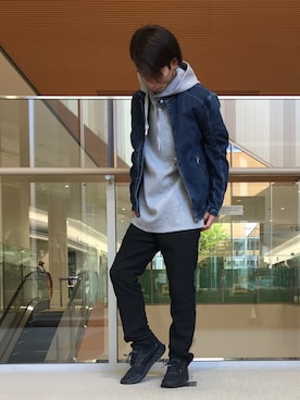 「ユニオンステーション」｜「アイテム（デニムジャケット）」を使った、tomoさん（メンズ・169cm）の秋コーディネート