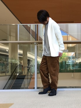 「UNION STATION（ユニオンステーション）のコーデュロイシェフパンツ（その他パンツ）」を使った、tomoさん（メンズ・169cm）の秋コーディネート