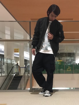 「ラトルトラップ」｜「アイテム（MA-1）」を使った、tomoさん（メンズ・169cm）の冬コーディネート