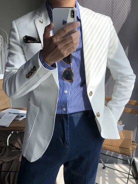 「Simpleのアイテム」を使った、Joeさん（メンズ・175cm）の夏コーディネート