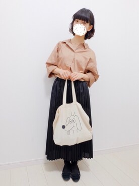 「YAECA」｜「アイテム（シャツワンピース）」を使った、EMiさん（レディース・153cm）の春コーディネート