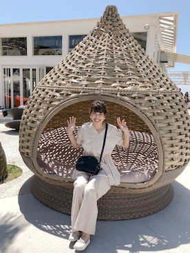 「SHIPS JET BLUE（シップスジェットブルー）のアイテム（トップス）」を使った、Maakoさん（レディース・165cm）の夏コーディネート
