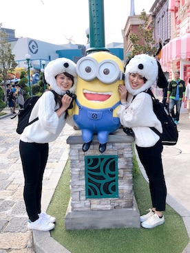 「SNOOPY（スヌーピー）のアイテム（帽子）」を使った、Maakoさん（レディース・165cm）の秋コーディネート