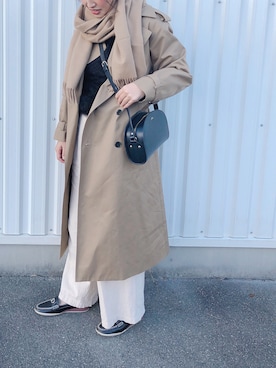 「A.P.C.」｜「アイテム（トレンチコート）」を使った、Maakoさん（レディース・165cm）の冬コーディネート