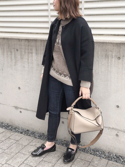 6（ロク）の「＜6(ROKU)＞NORDIC ASYMMETRY TURTLE NECK KNIT/ニット
