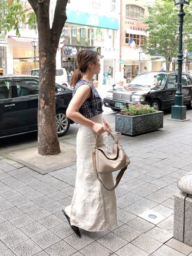 Maakoさんの「《WEB限定》リネンハイウエストタイトスカート◆」を使ったコーディネート