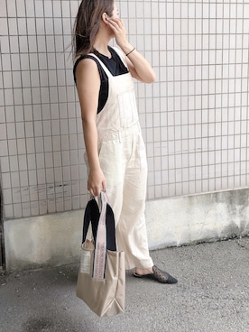 「ZARA（ザラ）のアイテム（サロペット/オーバーオール）」を使った、Maakoさん（レディース・165cm）の夏コーディネート