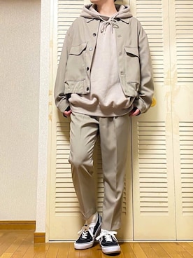「WYM」｜「アイテム（スリッポン）」を使った、ゐをりさん（メンズ・171cm）の春コーディネート