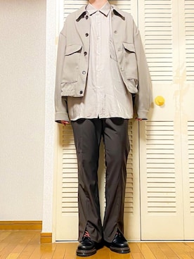 「オーバーサイズシャツ」｜「アイテム（ブルゾン）」を使った、ゐをりさん（メンズ・171cm）の春コーディネート