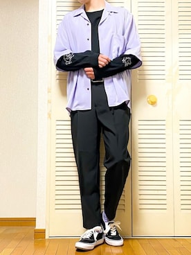 「HARE」｜「アイテム（スリッポン）」を使った、ゐをりさん（メンズ・171cm）の春コーディネート