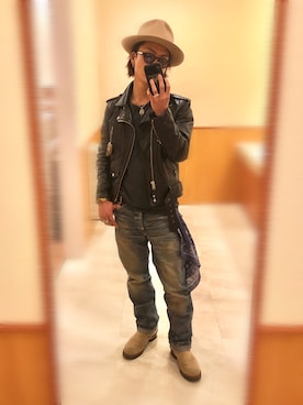 「SCHOTT」｜「アイテム（腕時計）」を使った、Jackさん（メンズ・171cm）の冬コーディネート