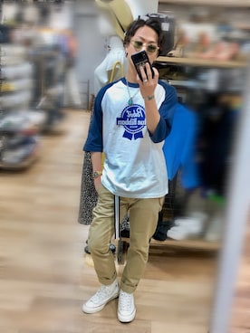 「RRL（ダブル アール エル）のアイテム（チノパンツ）」を使った、Jackさん（メンズ・170cm）の夏コーディネート