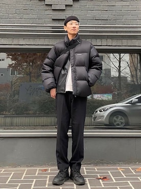 「韓国」｜「アイテム（その他アウター）」を使った、covernatkrさん（メンズ・180cm）の冬コーディネート