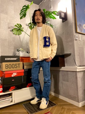 「ADER error」｜「アイテム（スウェット）」を使った、TOAMANEさん（メンズ・171cm）の春コーディネート