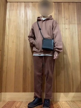 「SETUP7（セットアップセブン）のアイテム（バッグ）」を使った、りくとさん（メンズ・165cm）の冬コーディネート