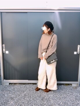 「AS KNOW AS plus（アズノゥアズプラス）のアイテム（ハンチング/ベレー帽）」を使った、nenekokoさん（レディース・163cm）の秋コーディネート