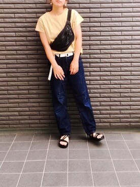 「LEPSIM（レプシィム）のベルトアツゾコサンダル　790591（サンダル）」を使った、nenekokoさん（レディース・163cm）の夏コーディネート