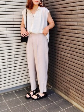 「LEPSIM（レプシィム）のベルトアツゾコサンダル　790591（サンダル）」を使った、nenekokoさん（レディース・163cm）の夏コーディネート