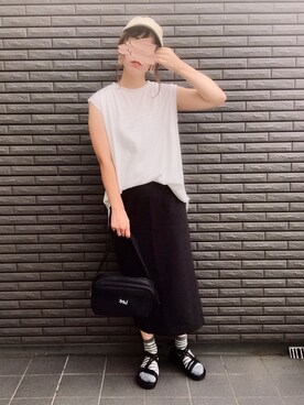 「LEPSIM（レプシィム）のベルトアツゾコサンダル　790591（サンダル）」を使った、nenekokoさん（レディース・163cm）の夏コーディネート