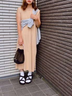「LEPSIM（レプシィム）のベルトアツゾコサンダル　790591（サンダル）」を使った、nenekokoさん（レディース・163cm）の夏コーディネート