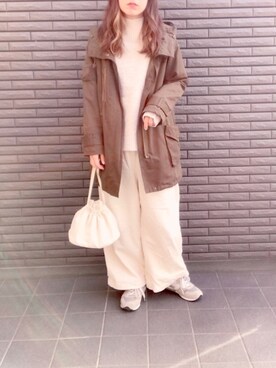 「w closet（ダブルクローゼット）のアイテム（モッズコート）」を使った、nenekokoさん（レディース・163cm）の冬コーディネート