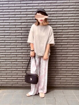 「FIG&VIPER（フィグアンドバイパー）のアイテム（パンツ）」を使った、nenekokoさん（レディース・163cm）の夏コーディネート