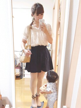 「アイテム（レインシューズ、ベージュ系）」を使った、lycka,さん（レディース・160cm）の夏コーディネート