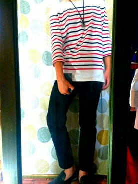 「UNIQLO（ユニクロ）のアイテム（デニムパンツ、ブラック系）」を使った、ゆうききさん（メンズ・162cm）の夏コーディネート