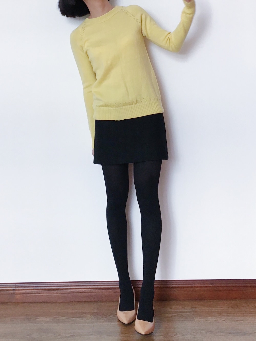 「玖熙のアイテム（パンプス、ベージュ系）」を使った、YUKIさん（レディース・166cm）の冬コーディネートの1枚目の写真