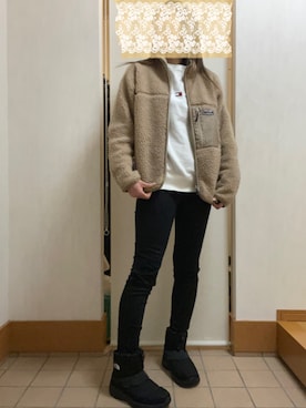 「KANGOL（カンゴール）のアイテム（ジャケット/アウター）」を使った、ちぃさん（レディース・164cm）の冬コーディネート
