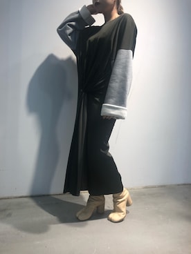 「MM6 Maison Margiela（ｴﾑｴﾑｼｯｸｽ ﾒｿﾞﾝ ﾏﾙｼﾞｪﾗ）のアイテム（ワンピース/ドレス）」を使った、KIYOKAさん（レディース・151cm）の秋コーディネート