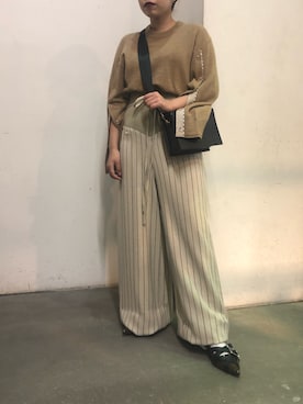 「muller of yoshiokubo（ミュラーオブヨシオクボ）のアイテム（その他パンツ）」を使った、KIYOKAさん（レディース・151cm）の秋コーディネート