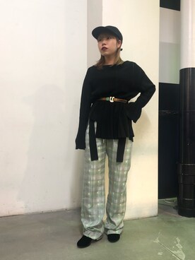 「mame（マメ）のアイテム（パンツ）」を使った、KIYOKAさん（レディース・151cm）の秋コーディネート