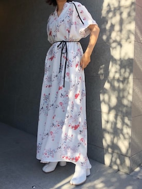 「mame（マメ）のアイテム（ワンピース/ドレス）」を使った、KIYOKAさん（レディース・151cm）の冬コーディネート