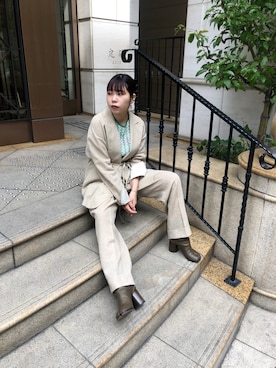 「mame（マメ）のアイテム（ジャケット/アウター）」を使った、KIYOKAさん（レディース・151cm）の春コーディネート