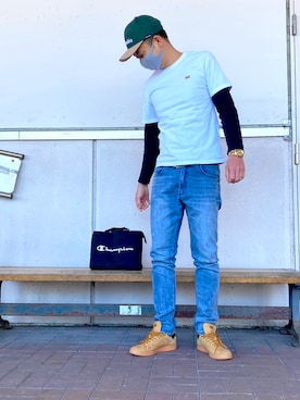 「Champion（チャンピオン）のアイテム（トートバッグ）」を使った、244073さん（メンズ・176cm）の春コーディネート