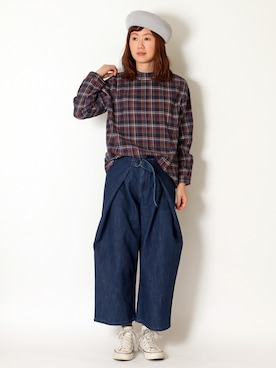 「LBC（エルビーシー）のアイテム（ハンチング/ベレー帽）」を使った、sakuさん（レディース・164cm）の冬コーディネート