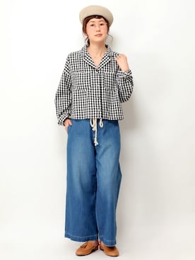 「LBC（エルビーシー）のアイテム（ハンチング/ベレー帽）」を使った、sakuさん（レディース・164cm）の冬コーディネート