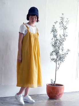 「LBC（エルビーシー）のアイテム（帽子）」を使った、sakuさん（レディース・164cm）の夏コーディネート