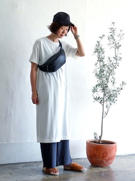 「LBC（エルビーシー）のアイテム（帽子）」を使った、sakuさん（レディース・164cm）の夏コーディネート