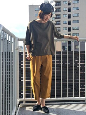 「LBC（エルビーシー）のアイテム（帽子）」を使った、sakuさん（レディース・164cm）の秋コーディネート