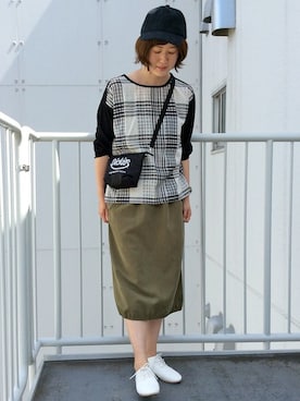 「LBC（エルビーシー）のアイテム（帽子）」を使った、sakuさん（レディース・164cm）の秋コーディネート