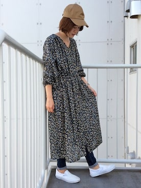「LBC（エルビーシー）のアイテム（帽子）」を使った、sakuさん（レディース・164cm）の秋コーディネート