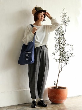 「LBC（エルビーシー）のアイテム（帽子）」を使った、sakuさん（レディース・164cm）の秋コーディネート
