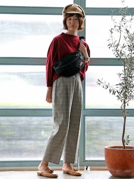 「LBC（エルビーシー）のアイテム（帽子）」を使った、sakuさん（レディース・164cm）の秋コーディネート