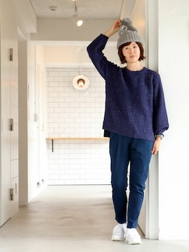 「LBC（エルビーシー）のアイテム（帽子）」を使った、sakuさん（レディース・164cm）の秋コーディネート