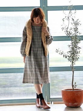 「LBC（エルビーシー）のアイテム（ワンピース/ドレス）」を使った、sakuさん（レディース・164cm）の秋コーディネート